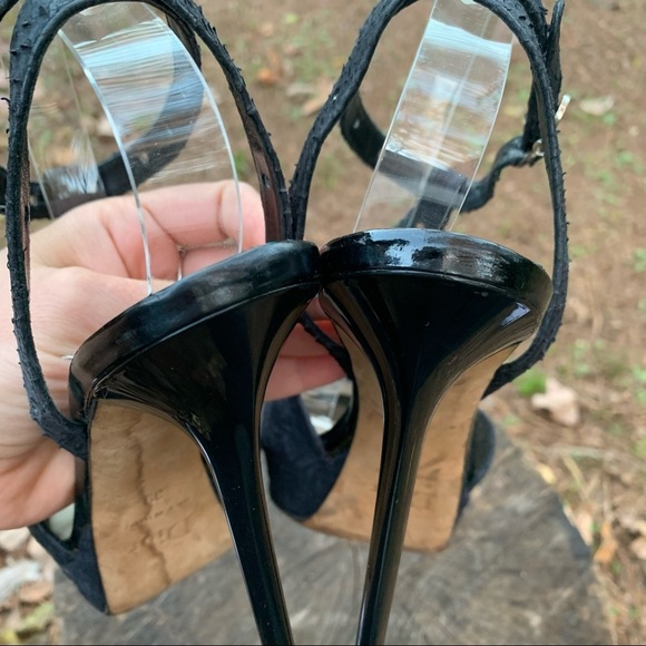 Christian Dior black Python and patent leather T strap ankle strap sandals 39 - Picture 9 of 16